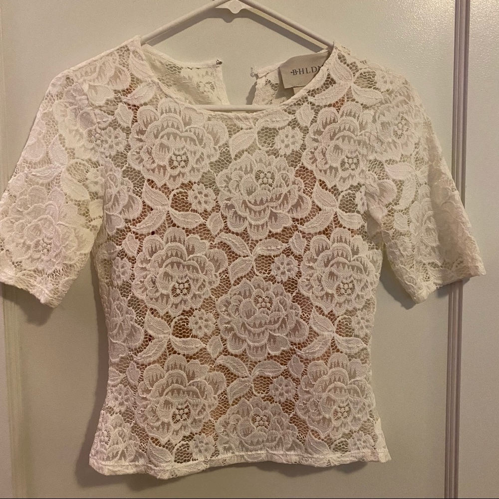 BHLDN White Lacey Blouse size XS